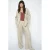 Mos Mosh wide leg regular waist gestreepte broek met linnen beige