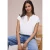 Street One Dames Blouse met losse schouders en gespleten hals in Wit