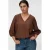 VERO MODA CURVE regular fit blousetop Plus Size met ruches – bruin