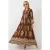 Geprinte V-hals Maxi-jurk