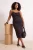 Trendyol Curve Dames Bruin Geruit Midi Mouwloos Casual A-lijn Grote maten Jurk