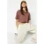 TRENDYOLMİLLA Dames Bruin Effen Kort Relaxed fit T-shirts