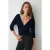Slim-fit cropped blouse met V-hals
