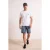 TRENDYOL MAN Heren Wit Tropisch Kort Slim fit T-shirts