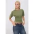 TRENDYOLMİLLA Dames Kaki Effen Driekwart mouw Getailleerd T-shirts