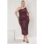 Trendyol Curve Dames Bordeaux Effen Maxi Mouwloos Feest Bodycon Grote maten Jurk
