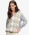 Argyle Trui met V-hals Relaxed Pasvorm Grey