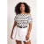 Trendyol Curve Dames Ecru Stippen Kort Getailleerd Grote maten Blouses