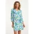Smashed Lemon 25052 korte jurk met kraaggrafisch bloemenprintcobalt |