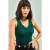 Aangesloten V-hals Geribbelde Cropped Blouse