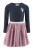 happy girls Jurk  navy / turquoise / rosa / zilver