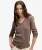 Gewassen V-hals Trui Brown