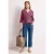 Street One Dames Shirt met 3/4-mouwen, split neck en knopen in Roze