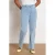 LOLALIZA high waist gestreepte straight leg jeans light blue denim