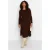 Trendyol Curve Dames Bruin Effen Midi Lang Casual A-lijn Grote maten Jurk