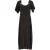 Bedrukte midi-jurk van Reformation in zwarte viscose.