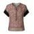 Elegante blouse met print, ritssluiting aan de voorkant en contrasterende mouwen.