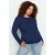 Trendyol Curve Dames Donkerblauw Effen Lang Getailleerd Grote maten Blouses