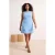 Trendyol Curve Dames Blauw Effen Kort / Mini Mouwloos Stijlvol/Avond A-lijn Grote maten Jurk