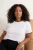 Trendyol Curve Dames Wit Effen Kort Regular fit Grote maten T-shirts