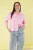 Trendyol Curve Dames Roze Gestreept Lang Relaxed fit Grote maten Overhemden