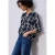 Street One Dames Gedessineerde blouse met tape in Blauw