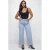 Fox Factor DIXI Vintage Blue high waist straight leg jeans light blue denim