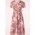 Magnolia Mucha Flowers Plumeti midi jurk in roze