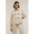 Motivi Linen Blend Canvas Pea Coat Beige