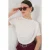 Aansluitende Blouse met Rimpeldetails en Ronde Hals