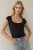 Slim Fit Scoopneck Geribbelde Crop Top