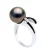 Ring Sieraden Prestige Spiraal – Diamanten 0,10 Cts – Echte Gecultiveerde Tahiti Parel Rond 10-11 mm