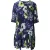 Erdem Emmie jurk met bloemenprint en korte mouwen in blauwe zijde