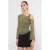 TRENDYOLMİLLA Dames Kaki Effen Lang Getailleerd Blouses