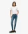Vintage Skinny Jeans van Biologisch Katoen met Middelhoge Taille Donkerblauw