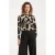 Smashed Lemon Asymmetrische drapering top met een abstracte print in zwart en beige |