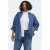 ONLY CARMAKOMA Plus Size denim blouse met franjes – blauw