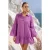 TRENDYOLMİLLA Dames Paars Bloemen Extra Kort / Super Mini Lang Strandkleding A-lijn Strandjurken