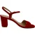 Stuart Weitzman sandalen met enkelbandje en hak in rood suède