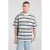 America Today oversized gestreepte T-shirt – blauw/wit
