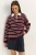 Gestreepte Polokraag Knop Sweater
