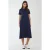 Crew Neck Korte Mouwen Basis Midi Jurk