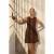 TRENDYOLMİLLA Dames Bruin Effen Kort / Mini Mouwloos Casual Blousejurk Jurken