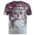 Firetrap T-shirt voor heren met doodshoofdmotief in verweerde stijl (Donkere Bourgogne)