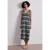Street One Dames Midi-jurk met V-hals in jacquardstof in Groen