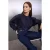 TRENDYOLMİLLA Dames Donkerblauw Effen Lang Oversized Sweatshirts