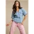 Red Button blouse light blue denim