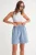 Hoge Taille Katoenen Touwsluiting Mini Short