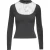 Donkergrijze top met popeline detail