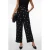 VERO MODA wide leg high waist casual broek met stippen zwart